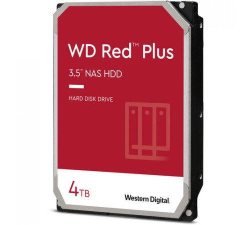 WDl 4TB WD Red Plus NAS Internal Hard Drive HDD – 5400 RPM, SATA 6 Gb/s, CMR, 256 MB Cache, 3.5″ -WD40EFPX