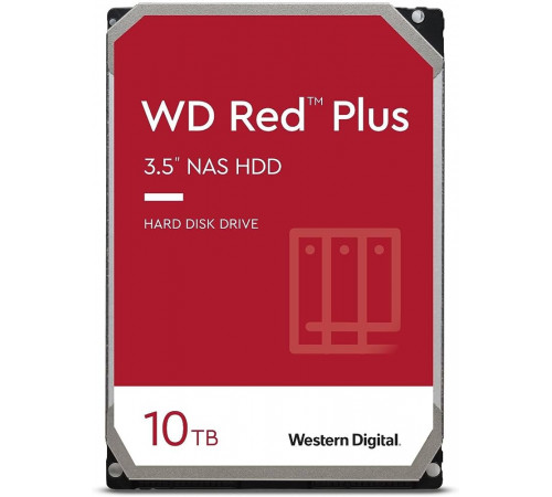 WD 10TB WD Red Plus NAS Internal Hard Drive HDD – 7200 RPM, SATA 6 Gb/s, CMR, 256 MB Cache, 3.5″